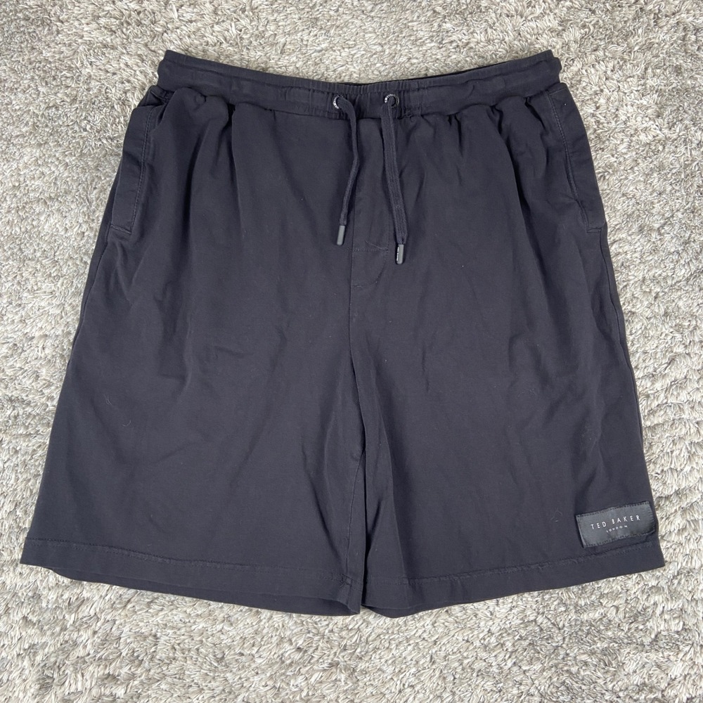 Ted Baker London Knit Shorts Mens XL Black Drawstring Casual Athleisure Stretch